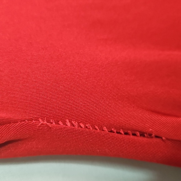 Auxo Red Jumper Harem Jumpsuit Short Sleeve One piece Loose Baggy Romper Sz S - Picture 7 of 7